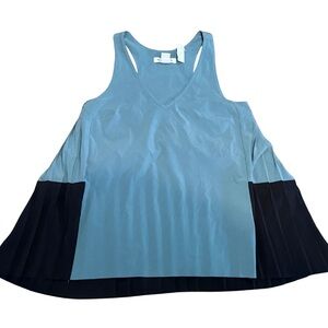 Athleta Pleated Swing Tank Top XXS Sage Green Black NWT Athleisure